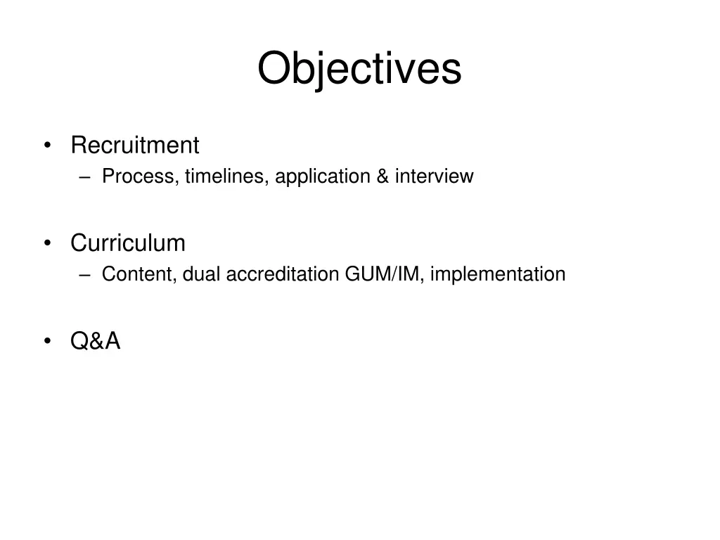 objectives