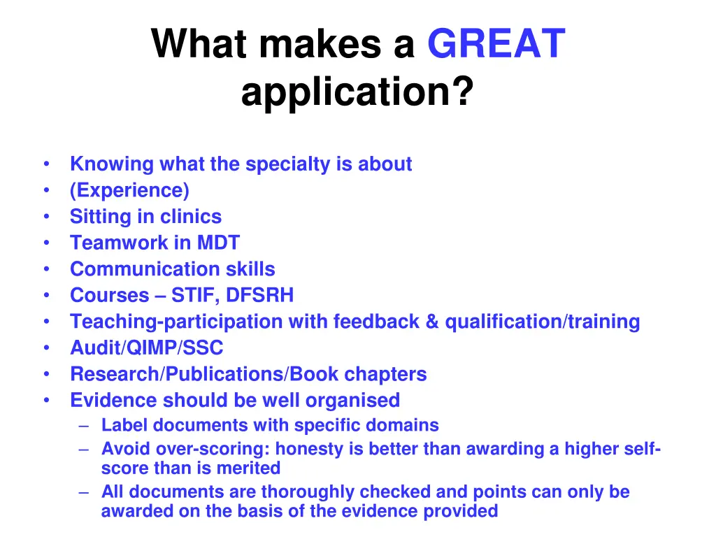 what makes a great application