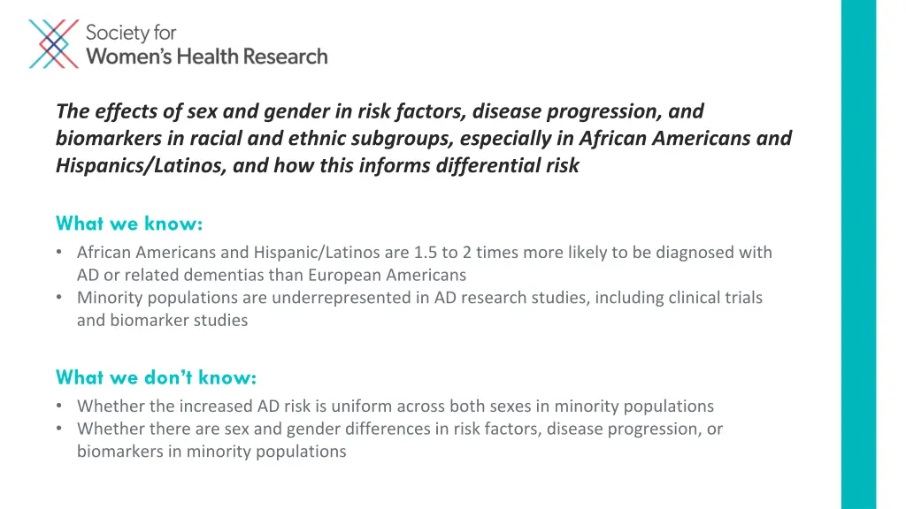 the effects of sex and gender in risk factors