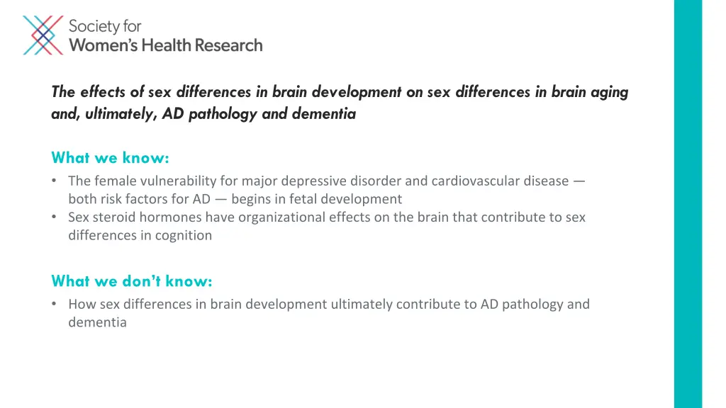 the effects of sex differences in brain