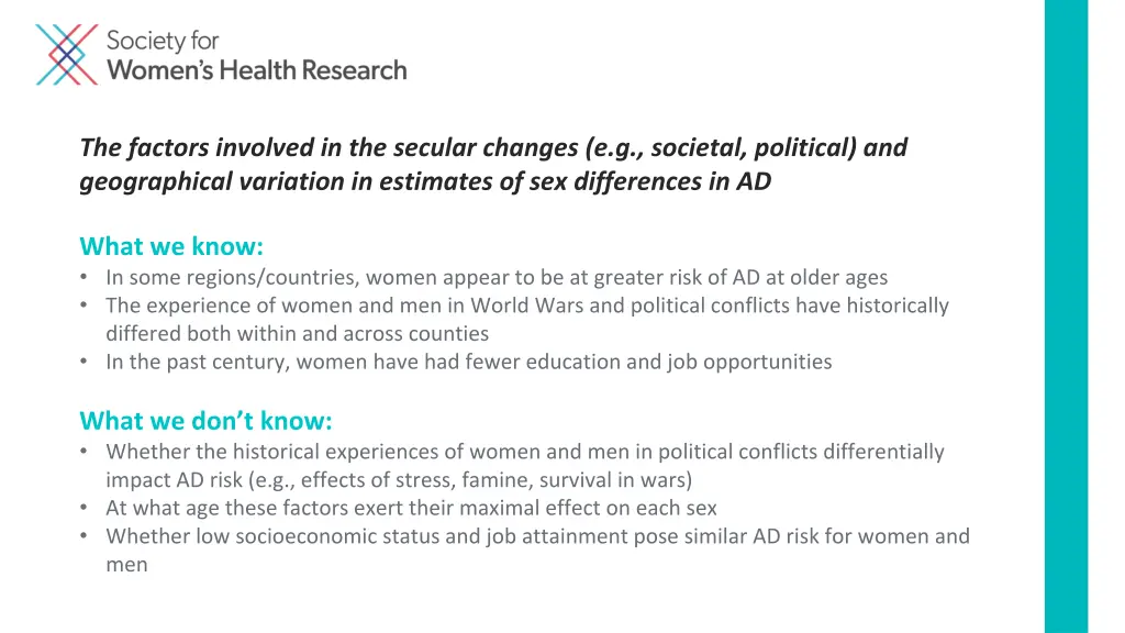 the factors involved in the secular changes