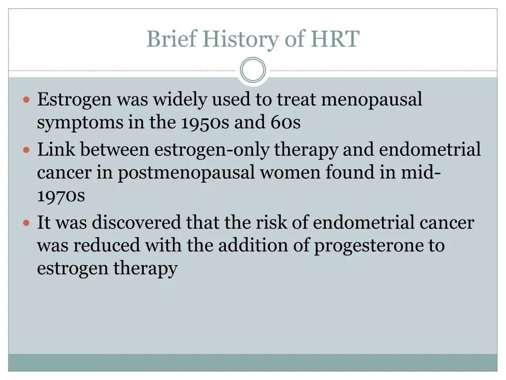 brief history of hrt