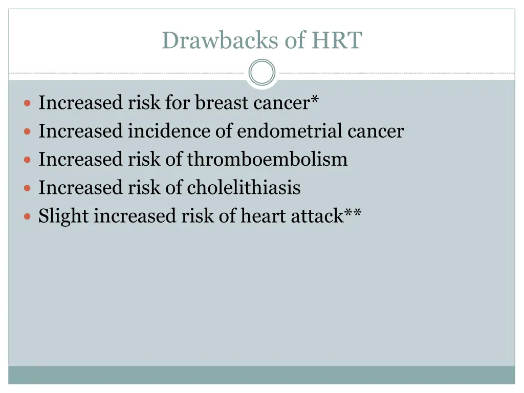 drawbacks of hrt