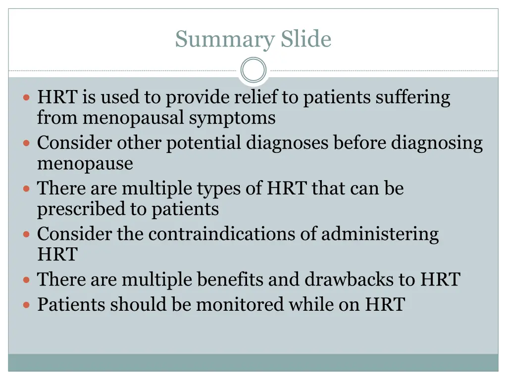 summary slide