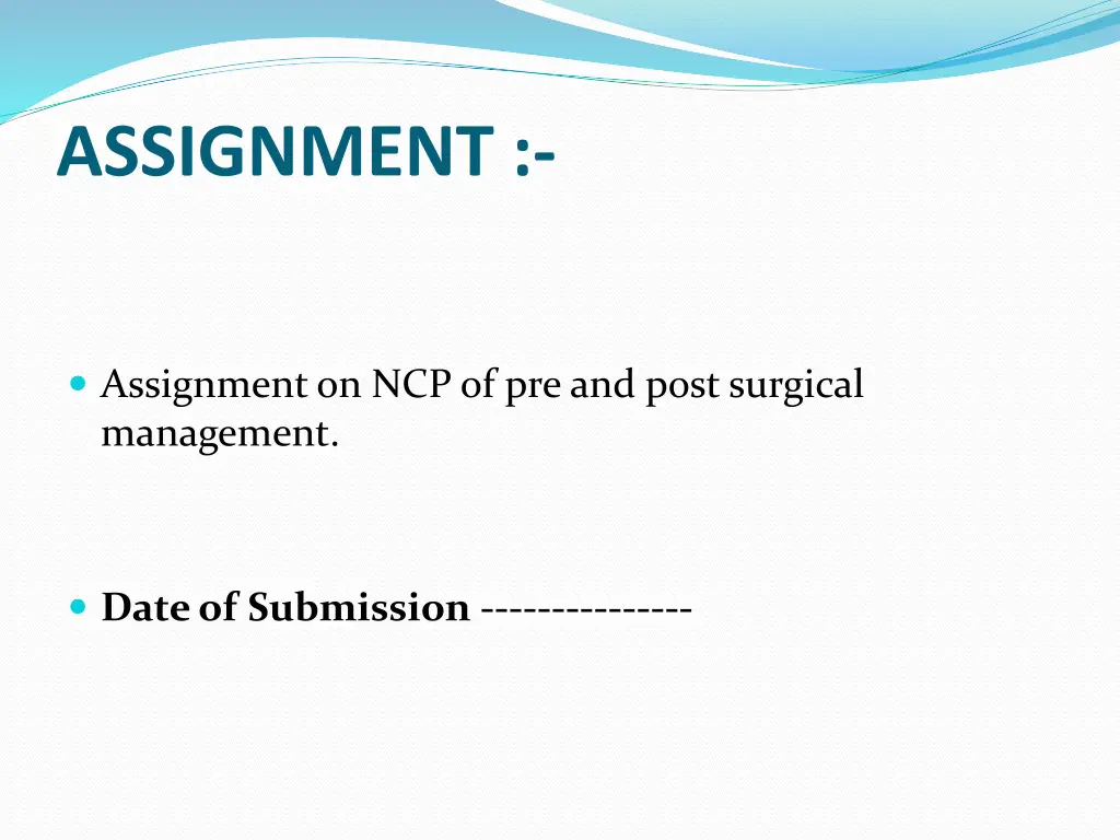 assignment