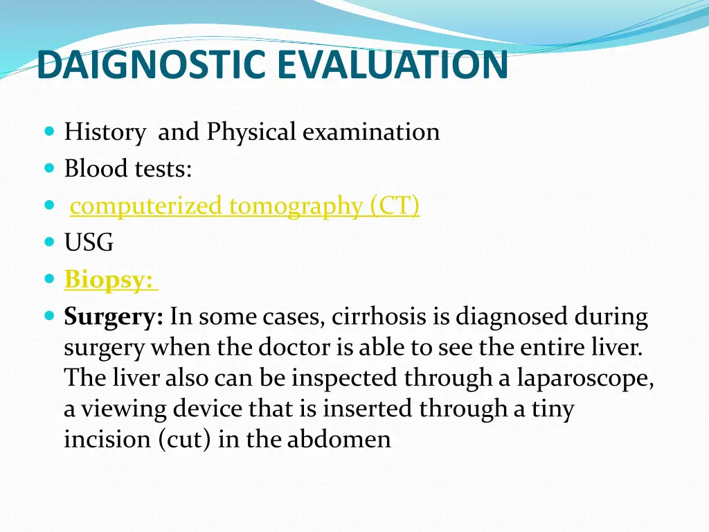 daignostic evaluation