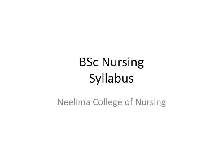 bsc nursing syllabus