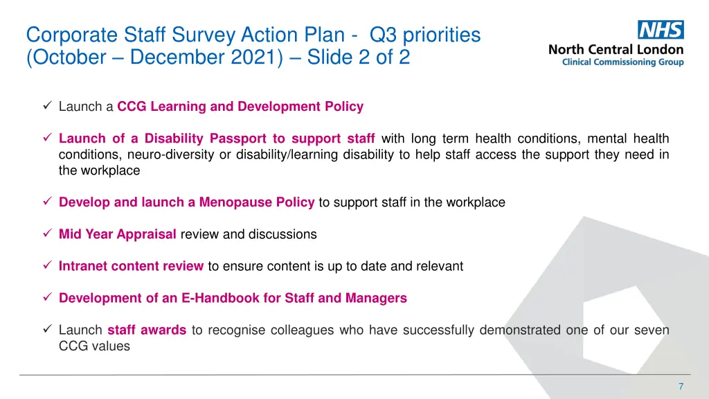 corporate staff survey action plan q3 priorities 1