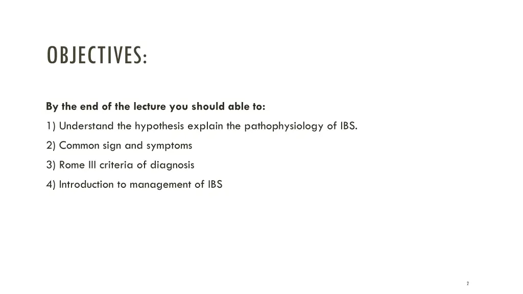objectives