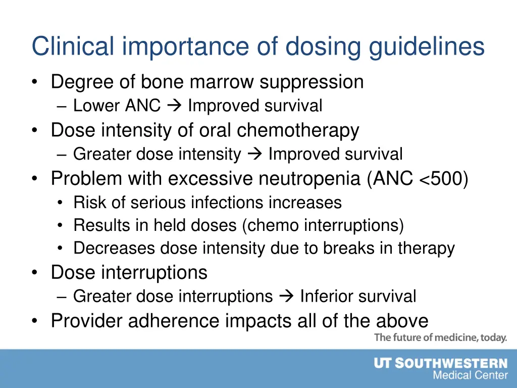 clinical importance of dosing guidelines degree