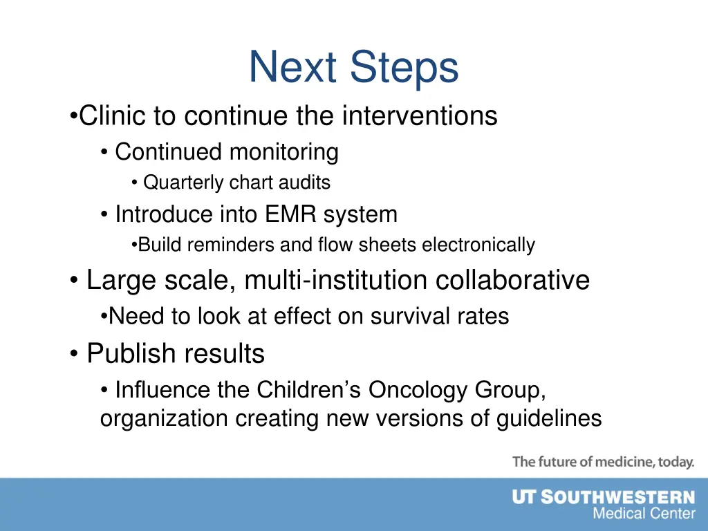 next steps