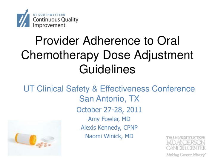 provider adherence to oral chemotherapy dose