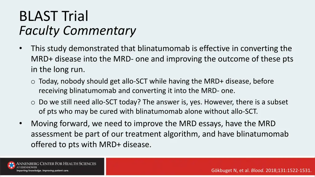 blast trial faculty commentary