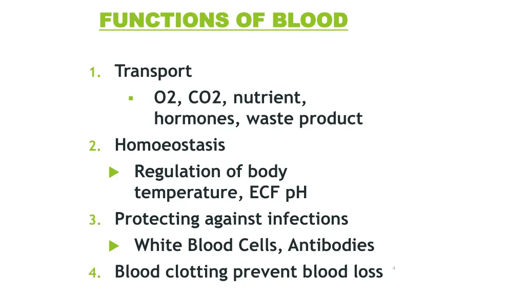 functions of blood functions of blood