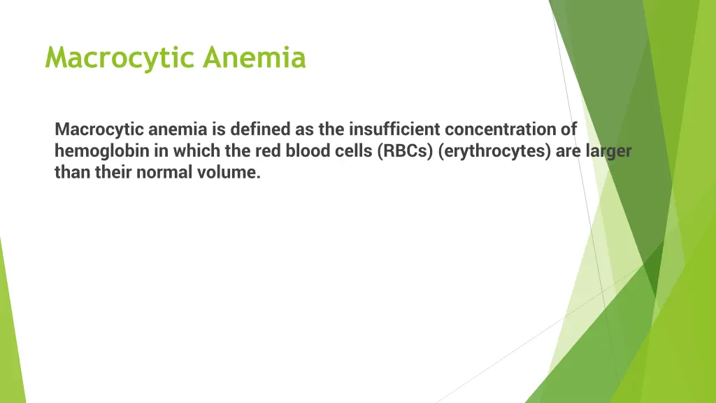 macrocytic anemia