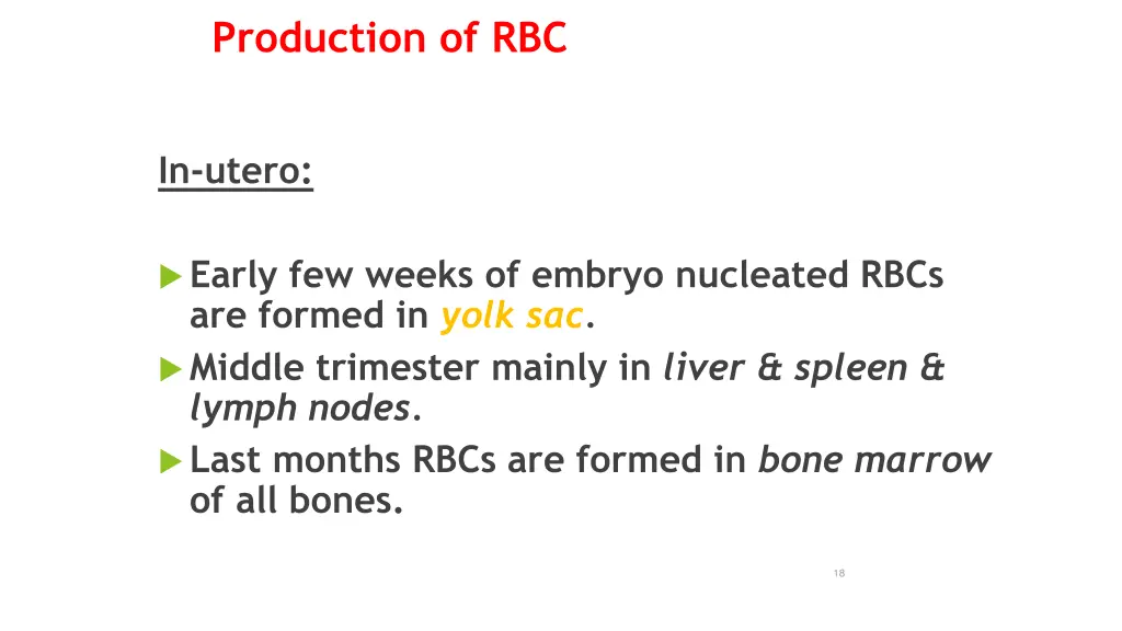 production of rbc