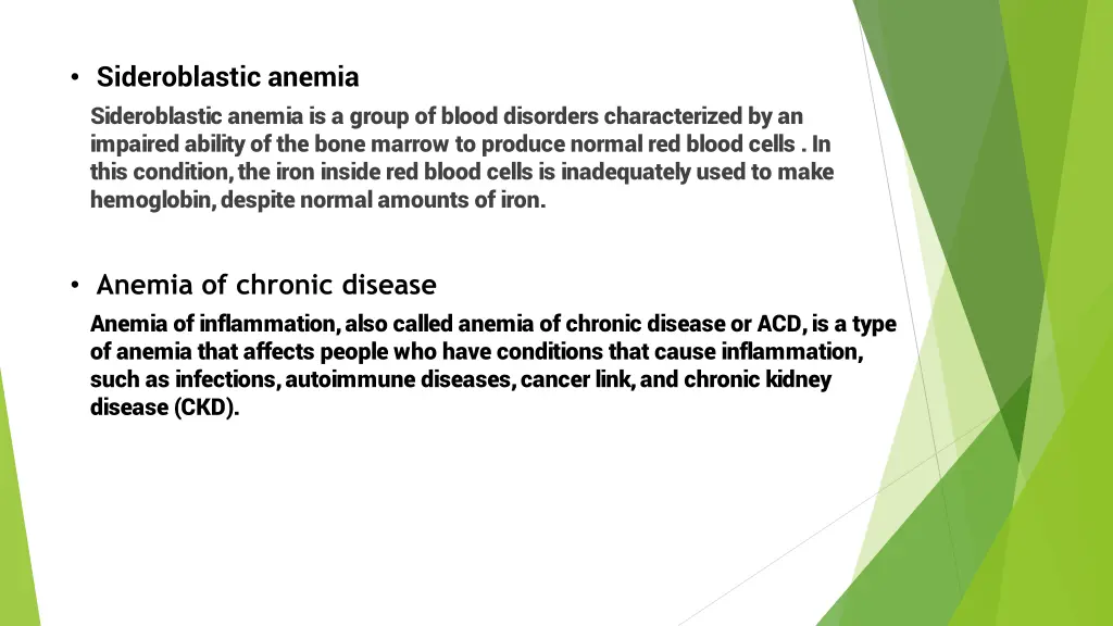 sideroblastic anemia