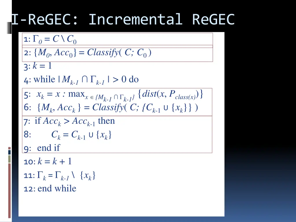 i regec incremental regec