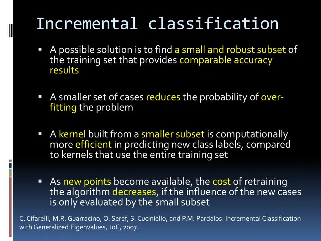 incremental classification