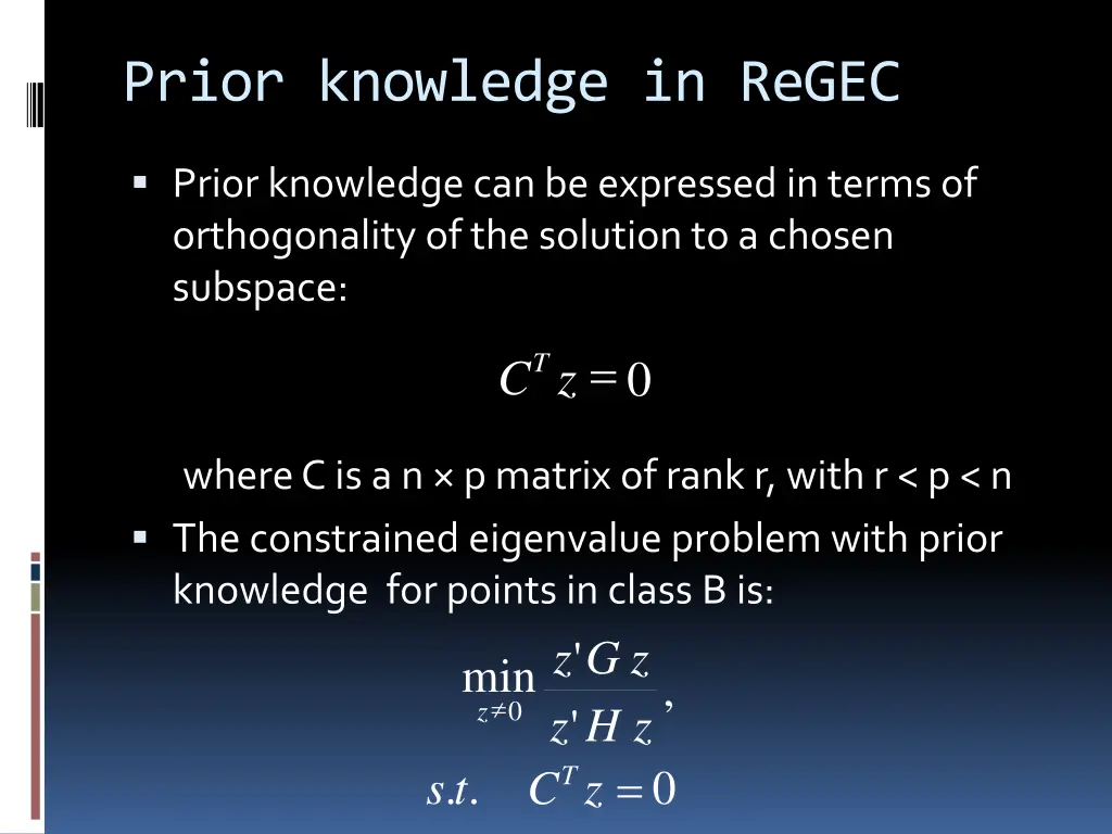 prior knowledge in regec 2