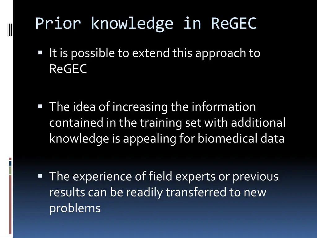 prior knowledge in regec