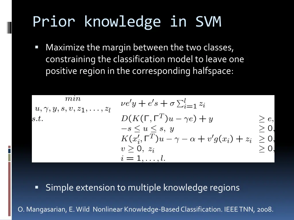 prior knowledge in svm