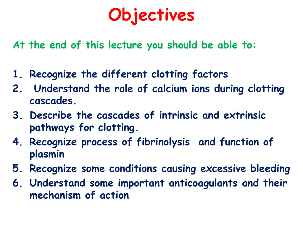 objectives