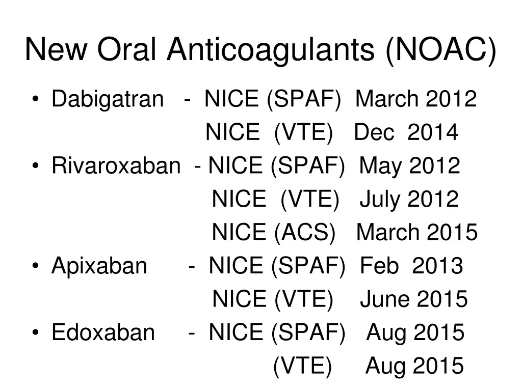 new oral anticoagulants noac