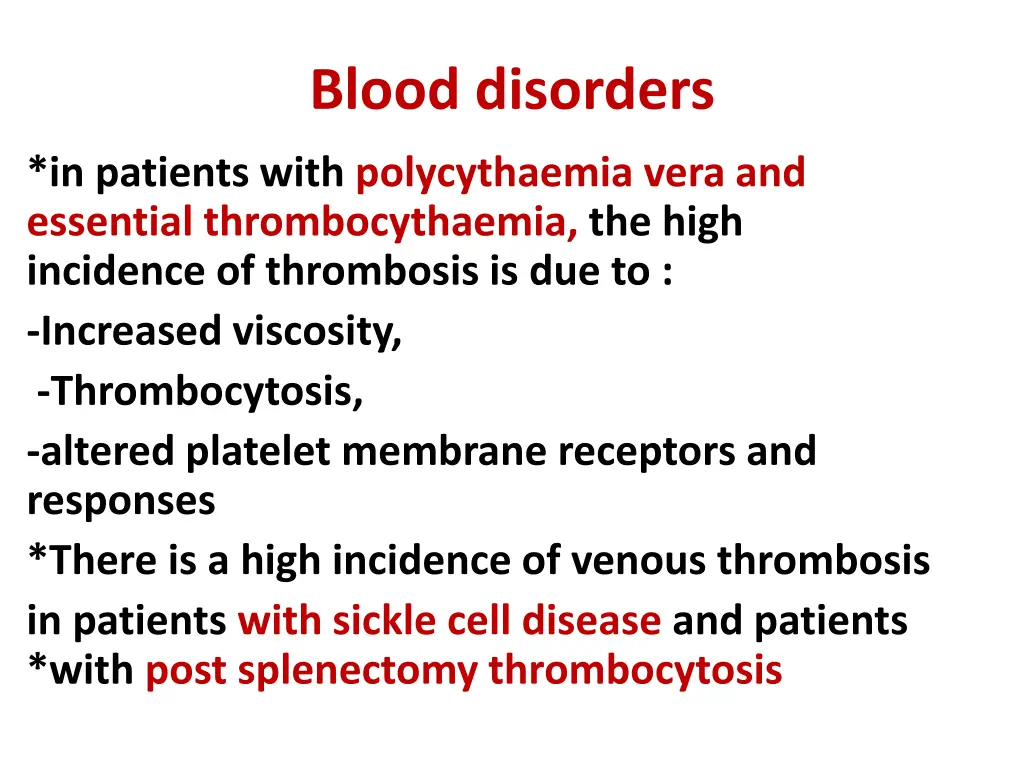 blood disorders
