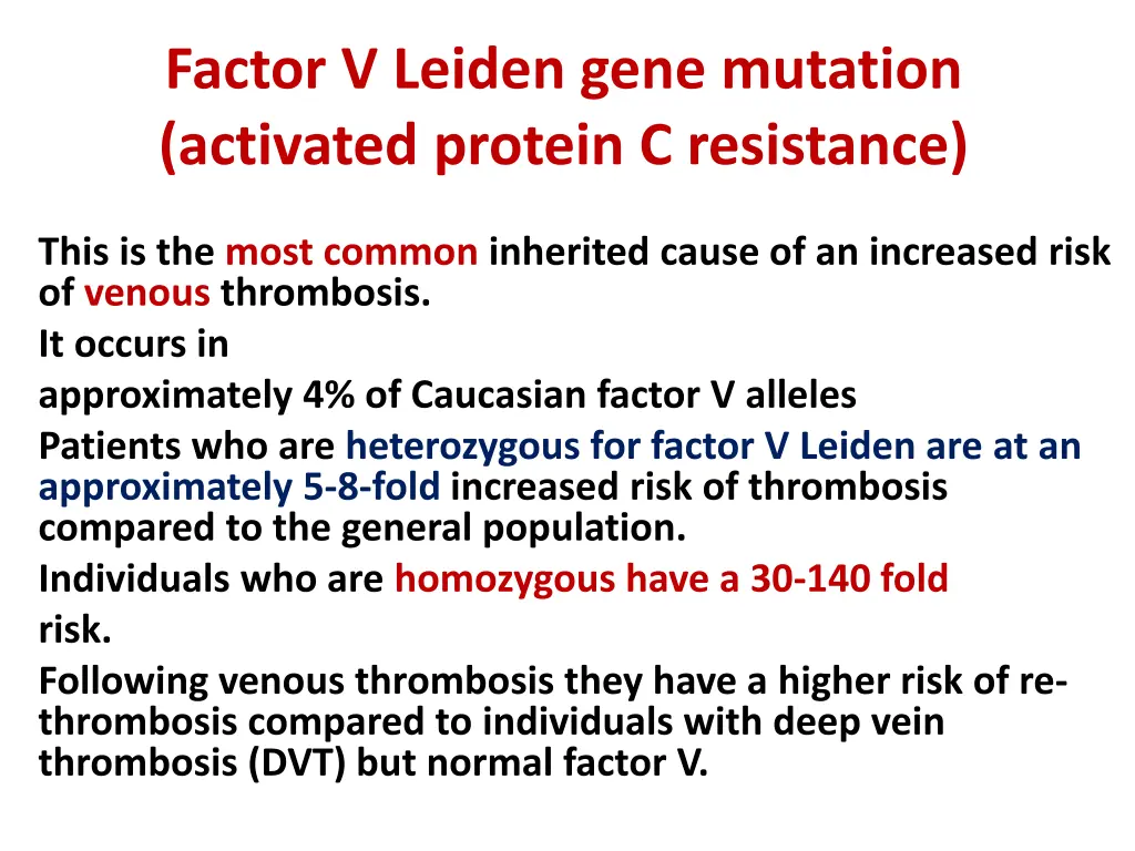 factor v leiden gene mutation activated protein