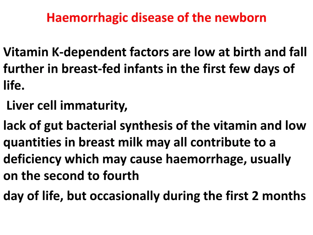 haemorrhagic disease of the newborn