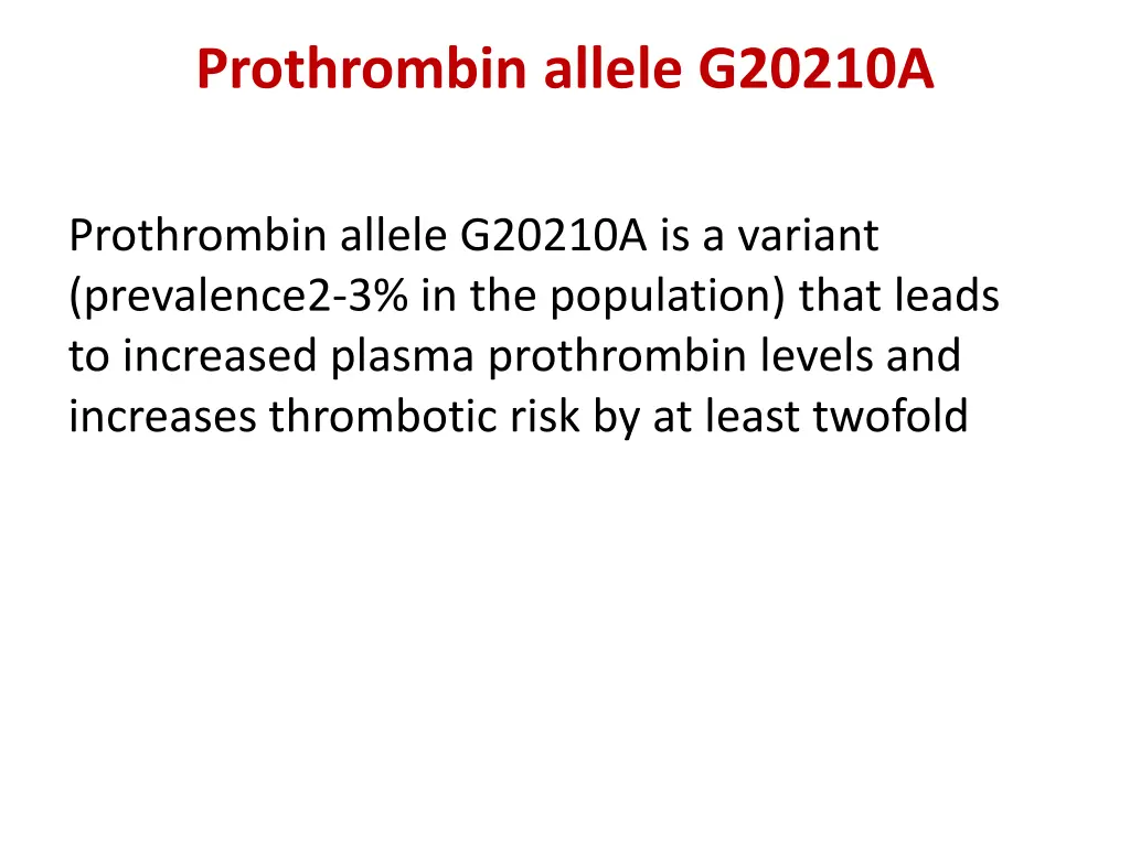 prothrombin allele g20210a