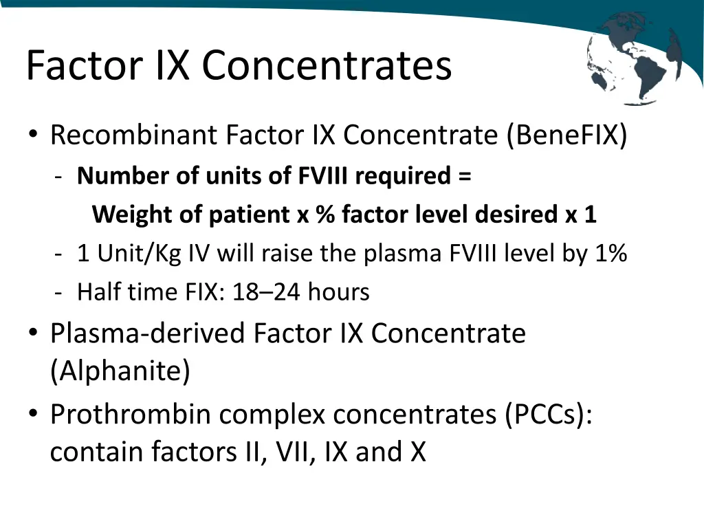 factor ix concentrates