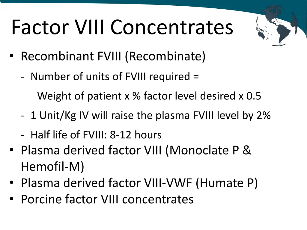 factor viii concentrates