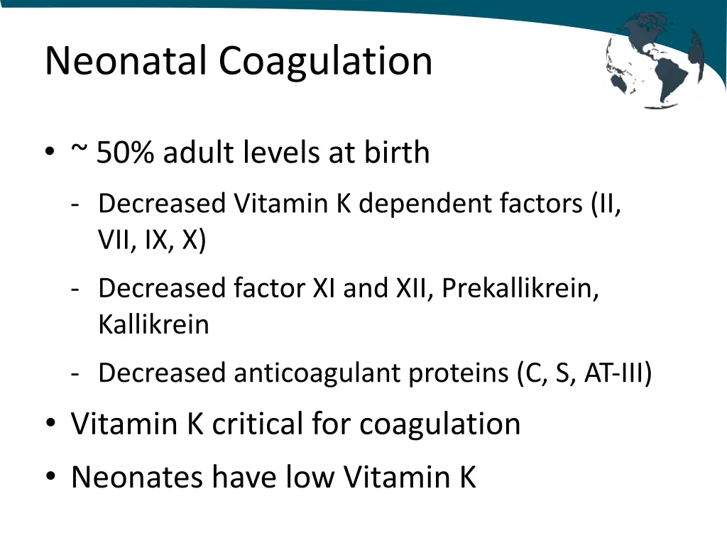 neonatal coagulation