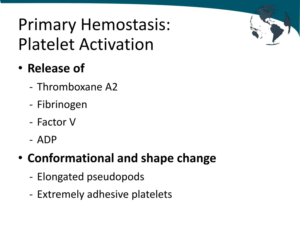 primary hemostasis platelet activation release of