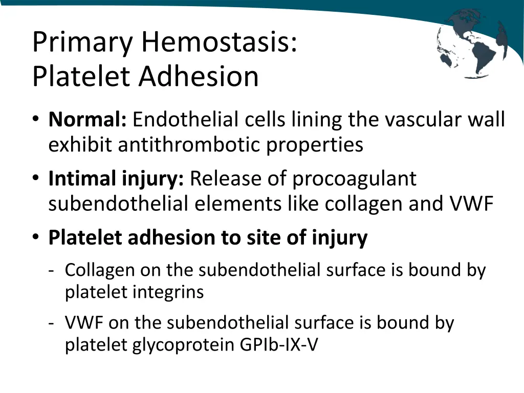 primary hemostasis platelet adhesion normal