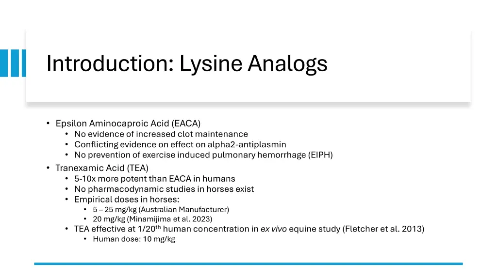 introduction lysine analogs