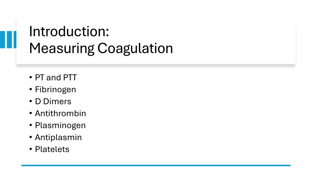 introduction measuring coagulation