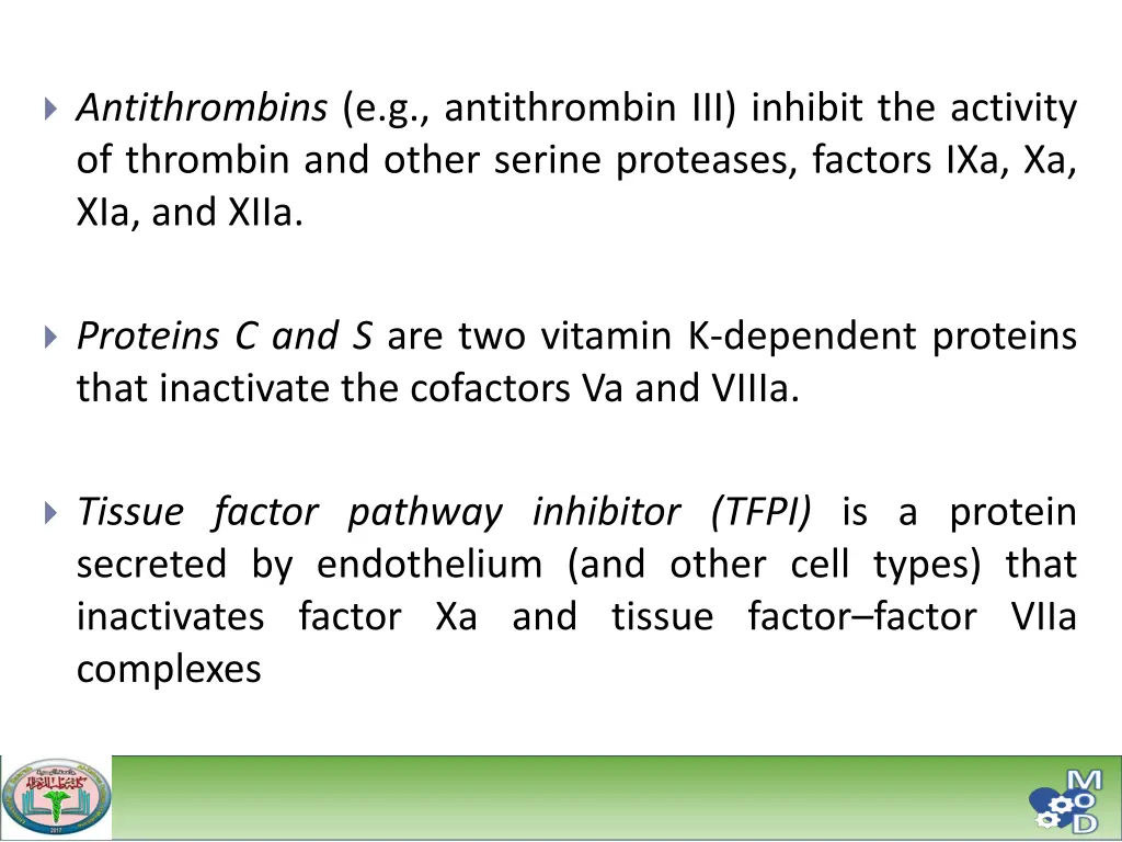 antithrombins e g antithrombin iii inhibit