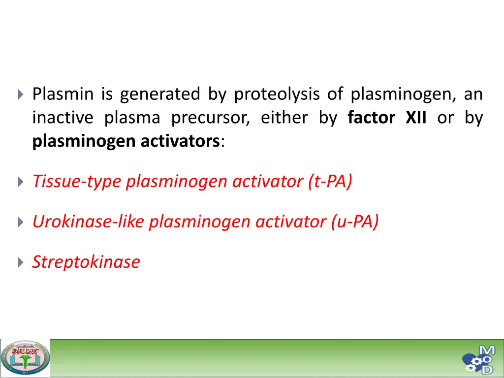 plasmin is generated by proteolysis