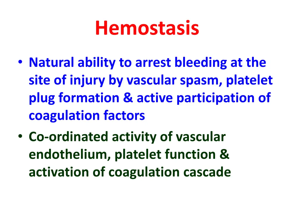 hemostasis