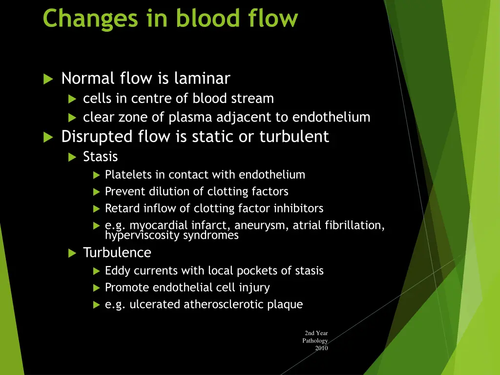changes in blood flow