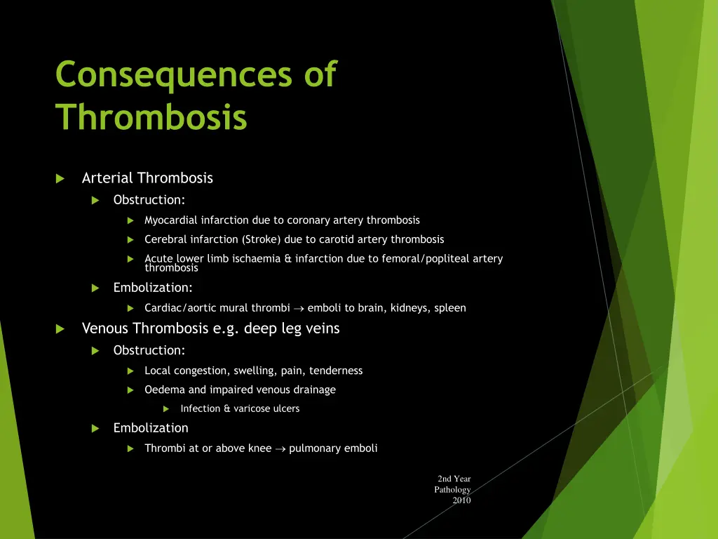 consequences of thrombosis