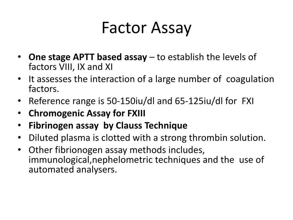 factor assay