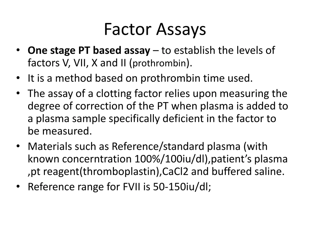 factor assays