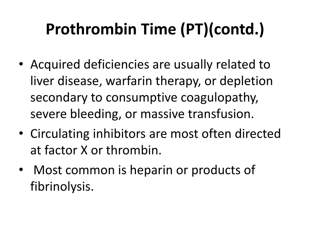 prothrombin time pt contd 2