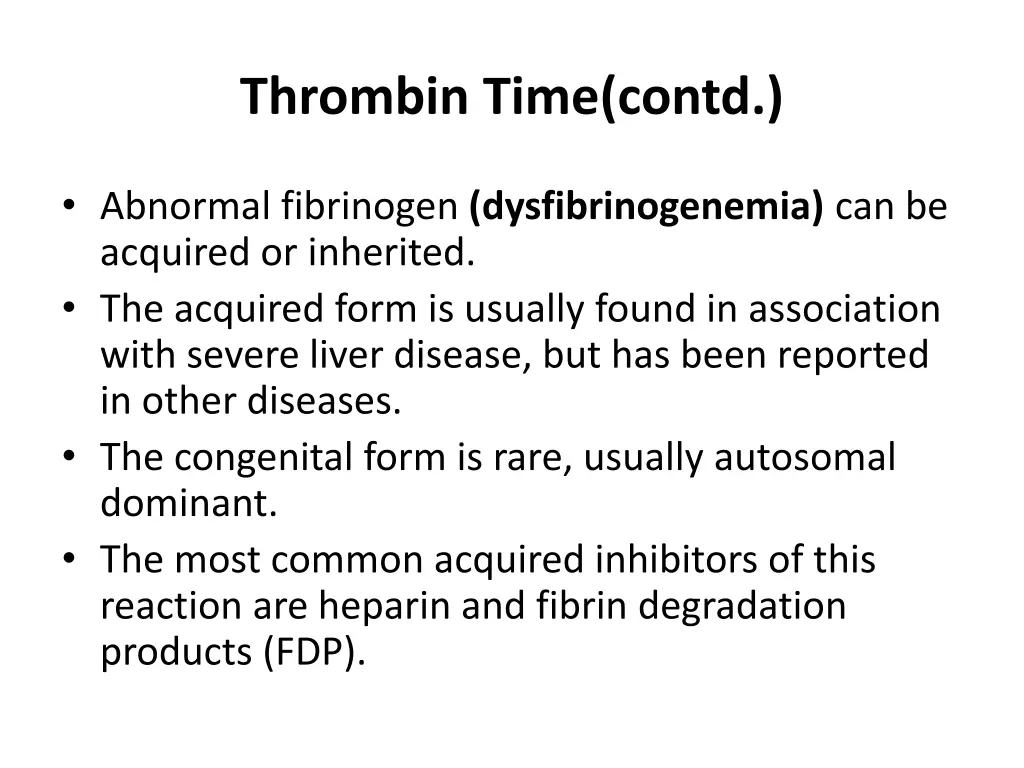 thrombin time contd 3