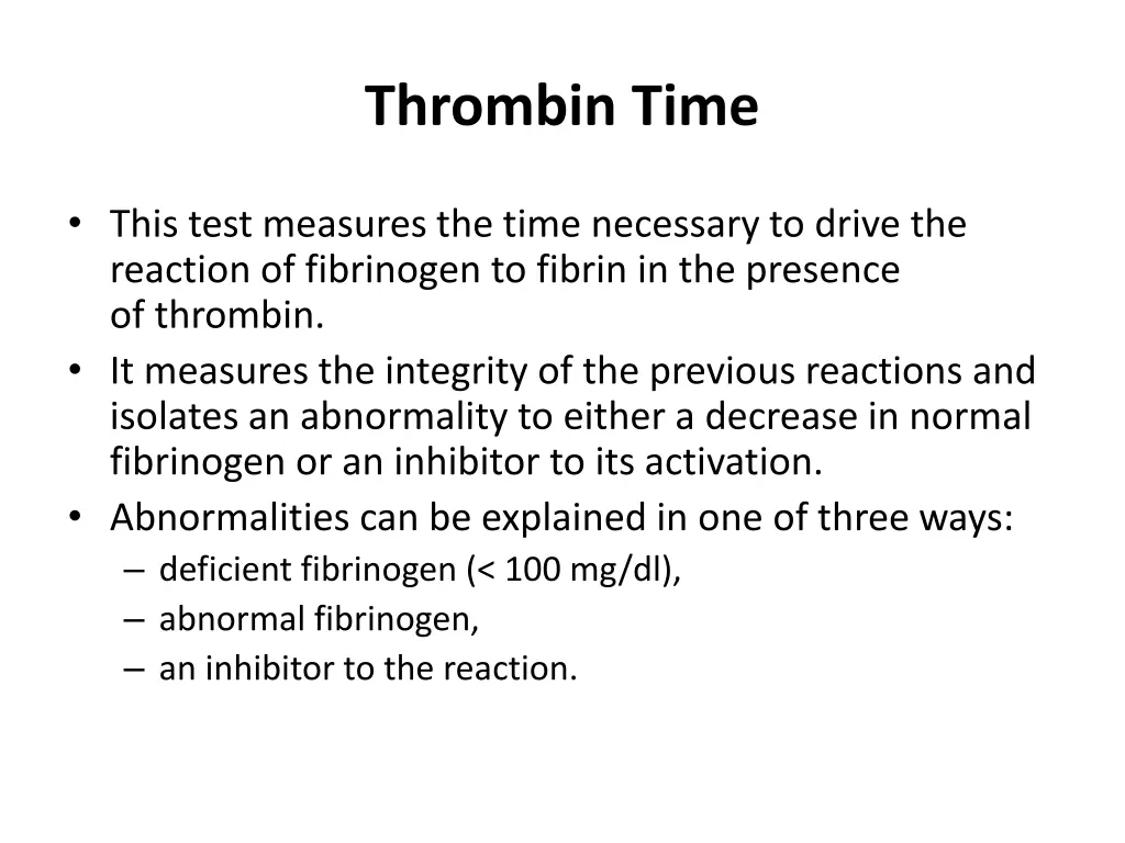 thrombin time