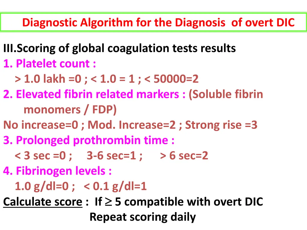 diagnostic algorithm for the diagnosis of overt